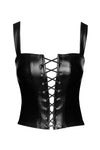 Sexy schwarzes Lace-Up Corset Top F365 mit Schnürung von Noir Handmade – Ansicht 2
