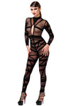 Sexy schwarzer Bondesque Catsuit aus Wetlook von Noir Handmade – Ansicht 9