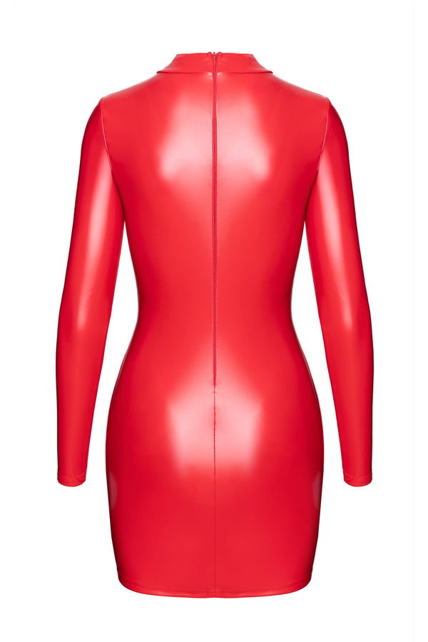 Sexy rotes Bombshell Bodycon Lack Minikleid von Noir Handmade – Ansicht 4