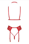 Rotes atemberaubendes Spitzen Dessous Set mit einhängbarem Choker von Kissable – Ansicht 3