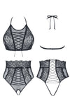 Schwarzes verführerisches Dessous Set mit reizvollen Details von Demoniq – Ansicht 9