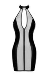 Sinnliches schwarzes Luxuria Crystal Sheer Minikleid mit Strass von Noir Handmade – Ansicht 10
