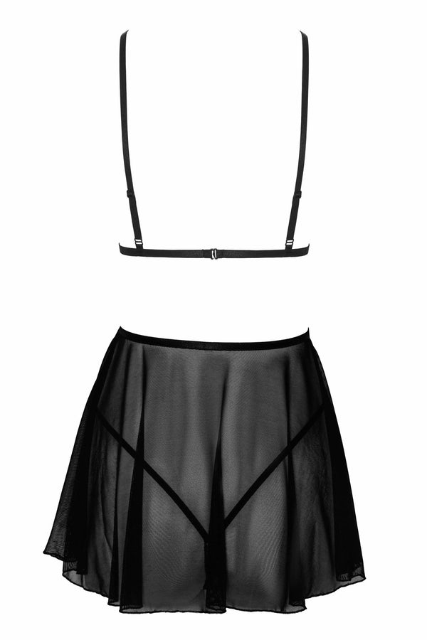 Schwarzes verführerisches Negligee aus feinem Netzmaterial von Kissable – Ansicht 4