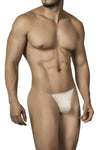 Beiger aufregend maskuliner Herren-Badestring mit seitlichem Silikonband von CUT4MEN