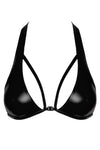Sexy schwarze Wetlook Bralette F391 mit Stretch-Komfort von Noir Handmade – Ansicht 5