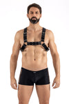 Schwarzer verführerischer Herren Harness für maskuline Akzente von LOOK ME – Ansicht 6