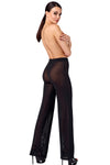 Sinnliche schwarze Onyx Sheer Palazzo-Hose von Noir Handmade – Ansicht 3