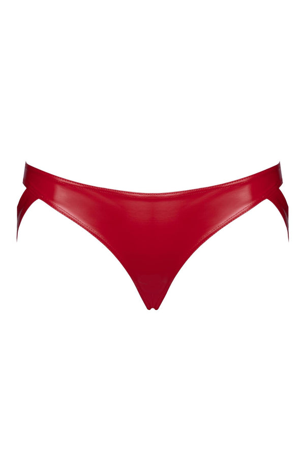Verführerische rote Strappy Panties F394 mit Cutout-Bändern von Noir Handmade – Ansicht 5