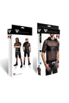 Schwarzes verführerisches Kapuzenshirt mit markanten Wetlook Details von Regnes Fetish Planet – Ansicht 10