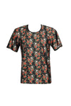 Buntes aufregendes figurbetontes T-Shirt mit markantem Flower Skull Print von Anais for Men – Ansicht 2