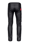 Schwarze attraktive Wetlook Hose mit auffälligen Reißverschlüssen von Regnes Fetish Planet – Ansicht 4