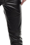 Schwarze verfĂźhrerische Wetlook Hose mit perforierten Akzenten von Regnes Fetish Planet â Ansicht 8