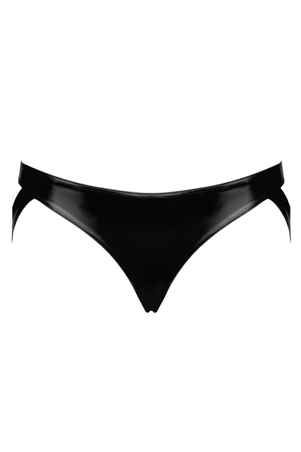 Verführerische schwarze Strappy Panties F393 mit Cutout-Bändern von Noir Handmade – Ansicht 2