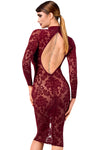 Romantisches rotes Flockkleid Kink Royal halblang mit Samt von Noir Handmade – Ansicht 3