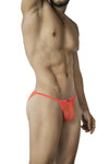 Oranger verlockender Mini Badestring aus transparentem Netzmaterial von CUT4MEN