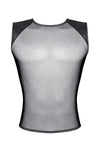 Schwarzes transparentes Tanktop mit edlen Wetlook Einsätzen von Regnes Fetish Planet â Ansicht 5