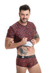 Rotes verlockendes Herren Shirt mit wildem Leo Print von Anais for Men – Ansicht 3