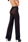 Sinnliche schwarze Onyx Sheer Palazzo-Hose von Noir Handmade – Ansicht 8
