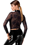 Romantisches schwarzes Noirelle Spitzen-Buttonshirt von Noir Handmade – Ansicht 3