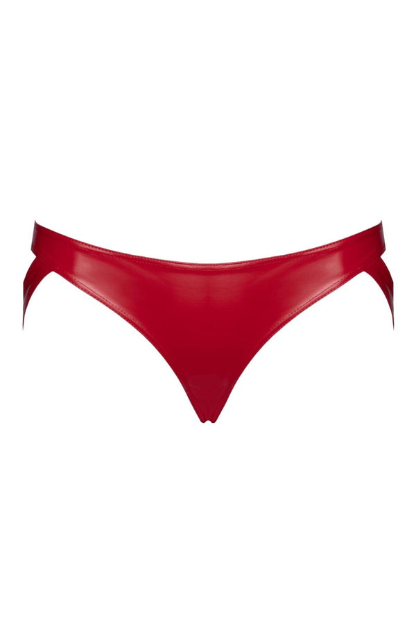Verführerische rote Strappy Panties F394 mit Cutout-Bändern von Noir Handmade – Ansicht 2