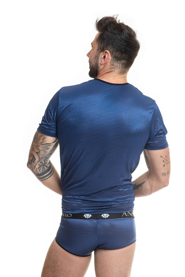 Blaues verführerisches T Shirt aus feinem Netzmaterial von Anais for Men – Ansicht 2