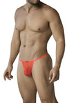 Oranger provokant transparenter Herren-Badestring aus hochelastischem Netzstoff von CUT4MEN