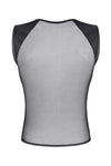 Schwarzes transparentes Tanktop mit edlen Wetlook Einsätzen von Regnes Fetish Planet â Ansicht 4