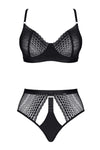 Schwarzes verführerisches Spitzen Set mit aufregenden Cut Outs von Demoniq – Ansicht 5