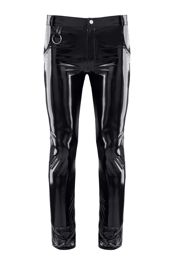 Schwarze verfĂźhrerische Lackhose mit praktischen Taschen Details von Regnes Fetish Planet â Ansicht 9
