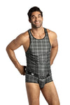 Graues verführerisches Herren Tank Top mit Karomuster von Anais for Men – Ansicht 6