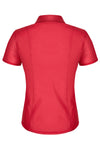Rotes verführerisches Wetlook Poloshirt mit dunklem Reißverschluss von Regnes Fetish Planet – Ansicht 4