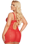 Rotes sündiges Lingerie Chemise mit zarter Spitze von Softline – Ansicht 2