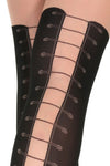 Schwarzbeige elegante Strumpfhose mit aufregendem Muster von Legg Story – Ansicht 2