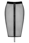 Eleganter schwarzer halblanger Wetlook Rock F390 von Noir Handmade – Ansicht 4