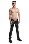 Schwarze verfĂźhrerische Wetlook Hose mit perforierten Akzenten von Regnes Fetish Planet â Ansicht 5
