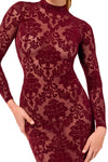 Romantisches rotes Flockkleid Kink Royal halblang mit Samt von Noir Handmade – Ansicht 8