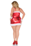 Rotes aufregendes Wetlook Minikleid mit verspieltem Tüllvolant von Andalea – Ansicht 2