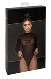 Sexy schwarzer Wetlook Body F388 mit hohem Beinausschnitt von Noir Handmade – Ansicht 10