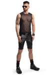 Schwarzes transparentes Tanktop mit edlen Wetlook Einsätzen von Regnes Fetish Planet â Ansicht 8