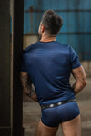Blaues verführerisches T Shirt aus feinem Netzmaterial von Anais for Men – Ansicht 5