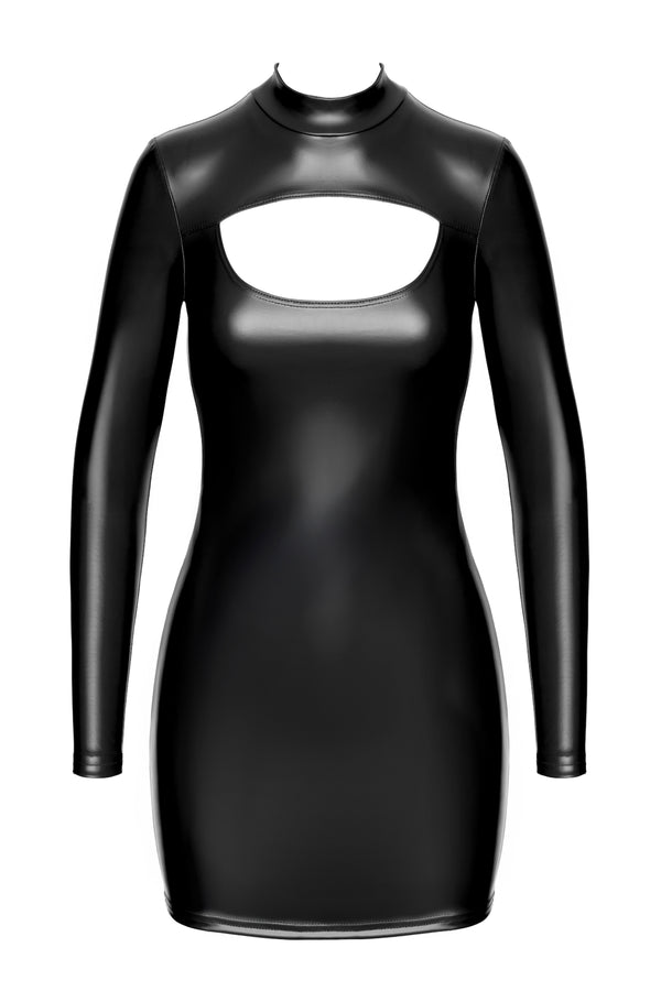 Sexy schwarzes Cut-Out Bodycon Lack Minikleid F366 von Noir Handmade – Ansicht 10
