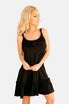 Schwarzes verspieltes Sommerkleid im romantischen Stil von Kalimo – Ansicht 2