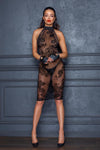 Elegantes Tüllkleid mit Flock-Stickerei F240 von Noir Handmade – Ansicht 8
