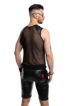 Schwarzes transparentes Tanktop mit edlen Wetlook Einsätzen von Regnes Fetish Planet â Ansicht 9