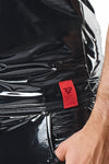 Schwarzes verführerisches Tanktop aus glänzendem Lack Material von Regnes Fetish Planet – Ansicht 8