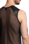 Schwarzes transparentes Tanktop mit edlen Wetlook Einsätzen von Regnes Fetish Planet â Ansicht 7