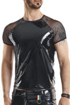 PVC Mesh T-Shirt mit Regenbogen-Patch für Herren von Regnes Fetish Planet – Ansicht 8