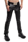 Schwarze verfĂźhrerische Wetlook Hose mit perforierten Akzenten von Regnes Fetish Planet â Ansicht 6