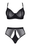 Schwarzes verführerisches Spitzen Set mit aufregenden Cut Outs von Demoniq – Ansicht 2