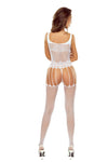 Weißer erotischer Bodystocking mit verführerisch offenem Schritt von Passion – Ansicht 2